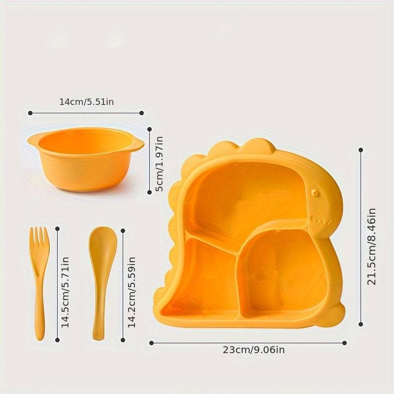 Dinosaur-Shaped Kids Dinnerware Set