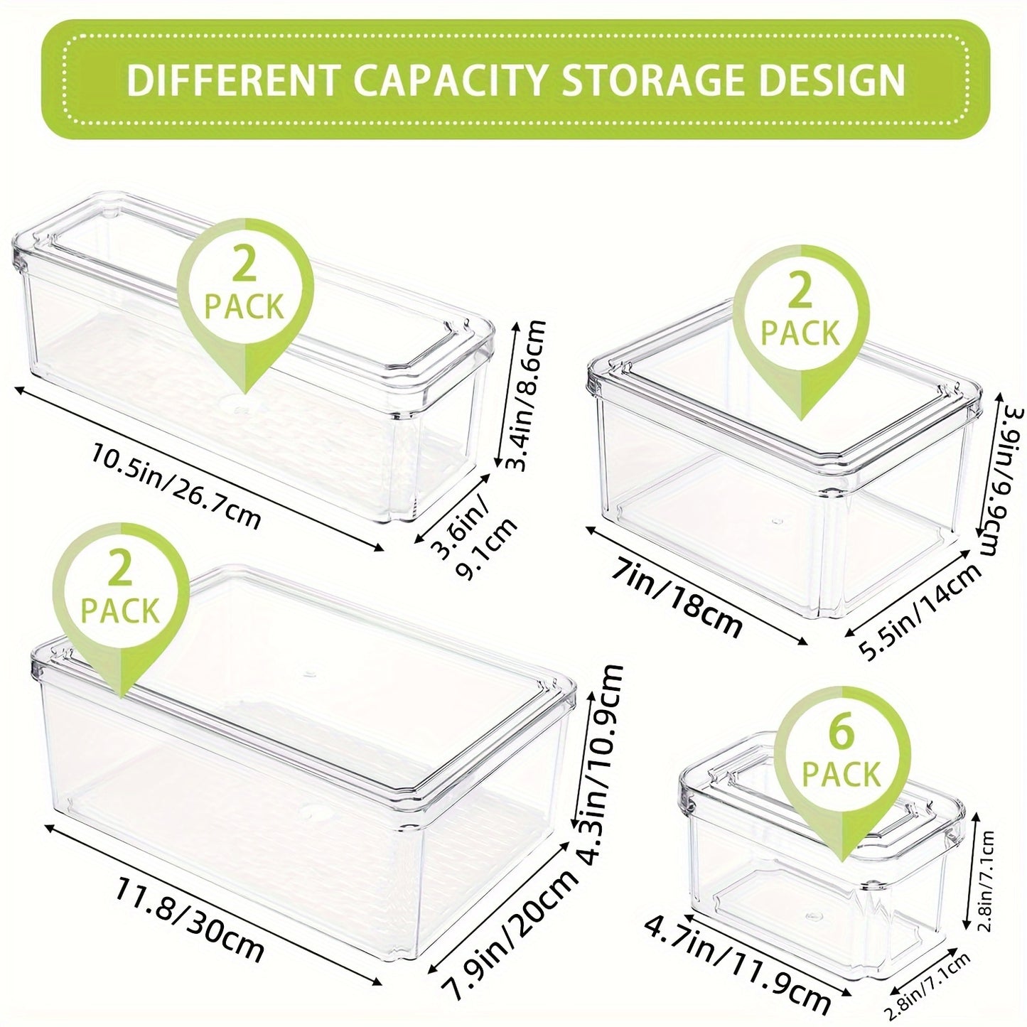 12pcs Refrigerator Storage Box