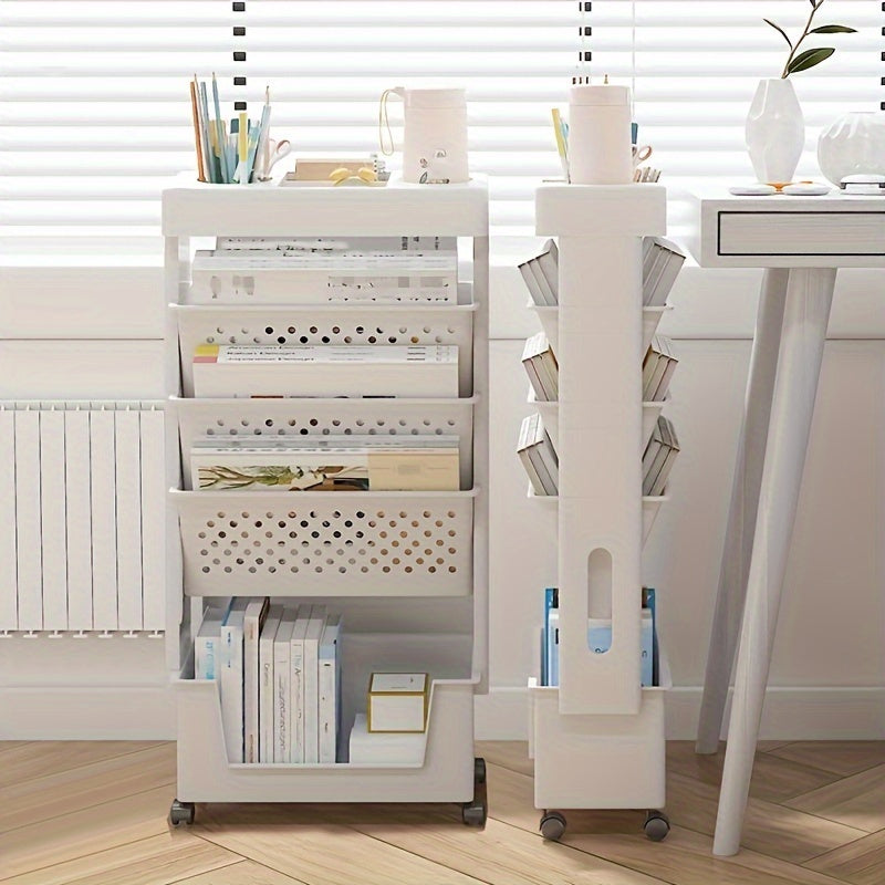 5-Tier Removable Book Storage Rack With Wheels