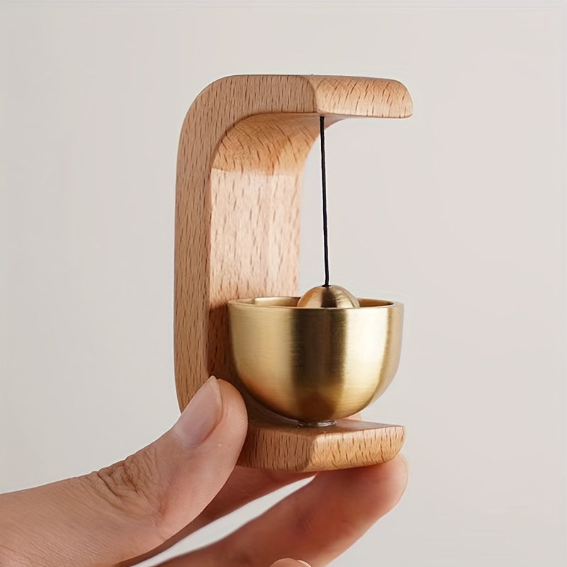 Elegant Copper and Solid Wood Doorbell Chime