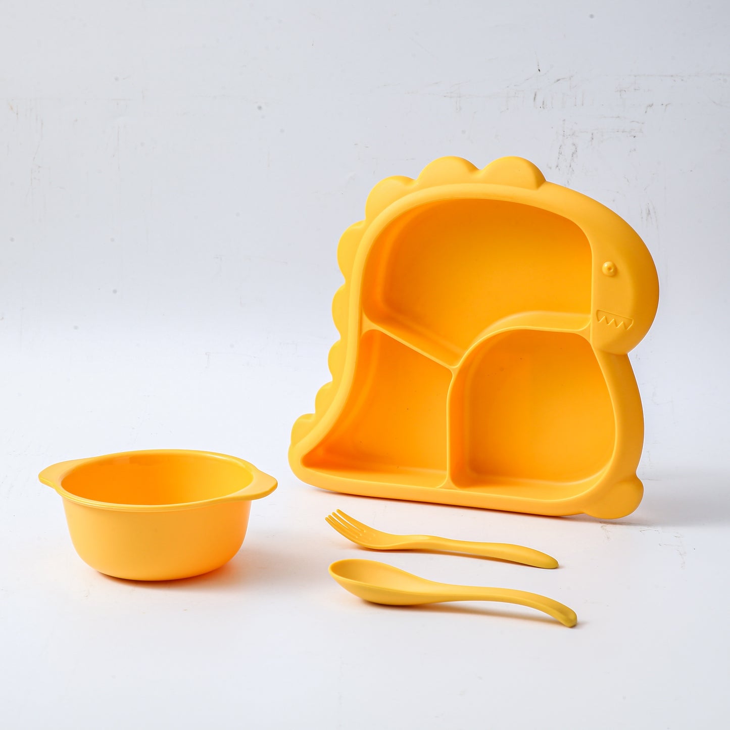 Dinosaur-Shaped Kids Dinnerware Set