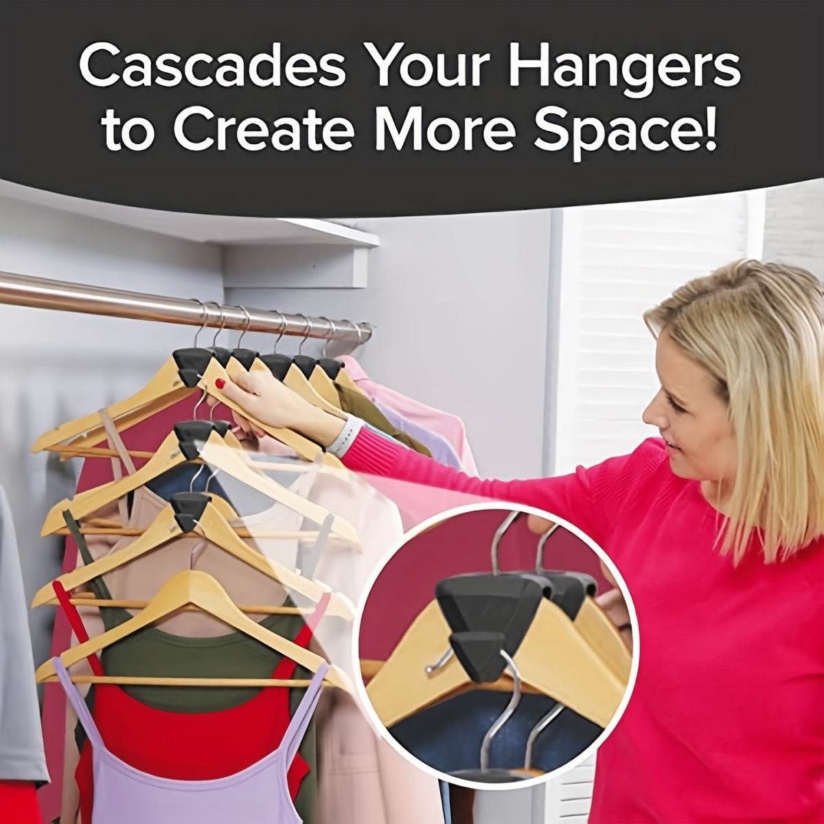 30-Pack Plastic Hanger Hooks