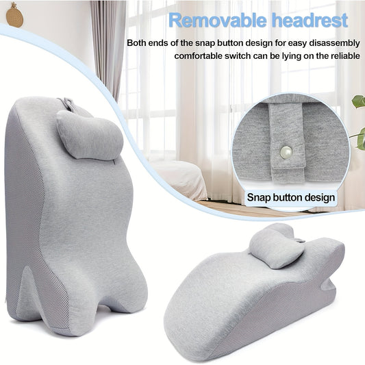 Ergonomic Memory Foam Wedge Pillow with Headrest