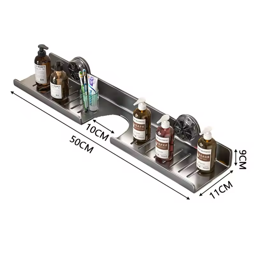 Floating Sink Caddy: Rustproof Matte Black Organizer