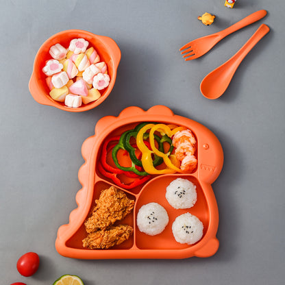 Dinosaur-Shaped Kids Dinnerware Set