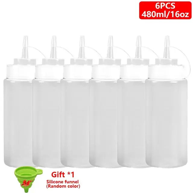 1/2/4/6pcs Condiment Squeeze Bottles