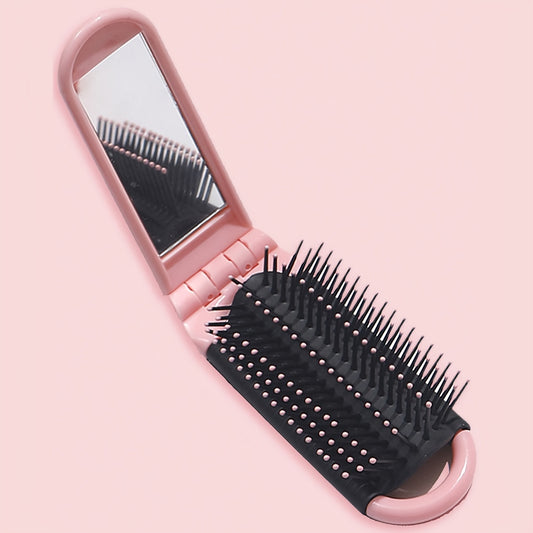 Professional Hair Comb With Mirror Travel Portable Folding