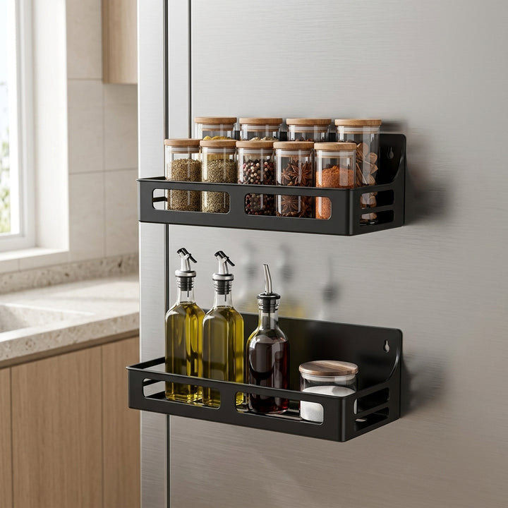 Sleek Magnetic Spice Rack in a modern kitchen