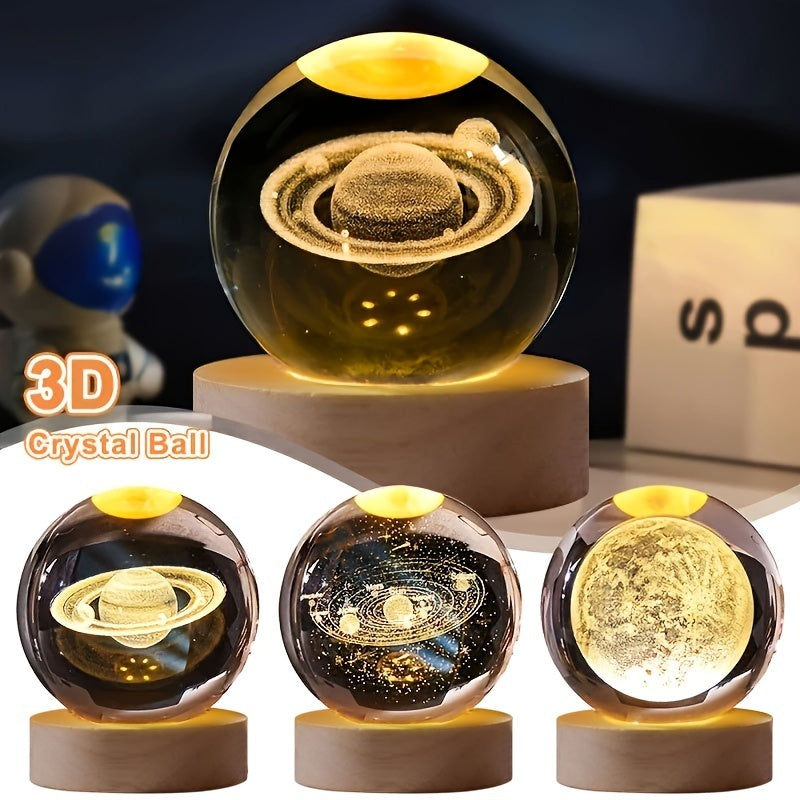 3D Galaxy Crystal Ball Night Light