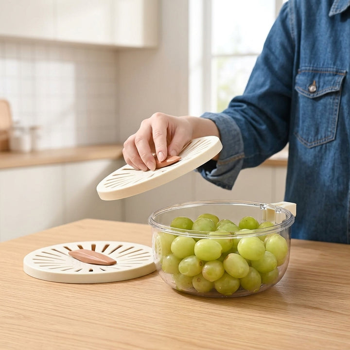 Foldable Drain & Storage Basket with Lid