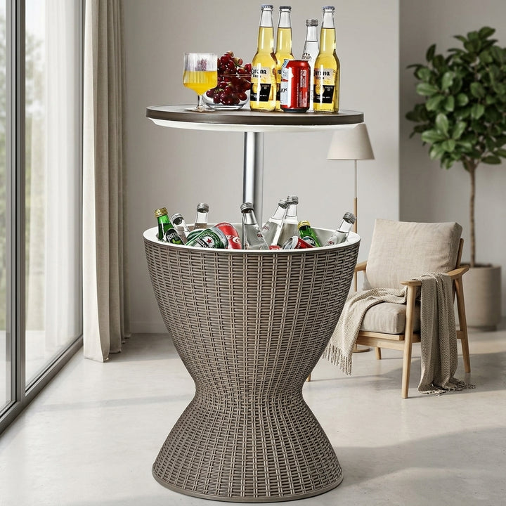 3-in-1 Patio Cooler Table: adjustable ice