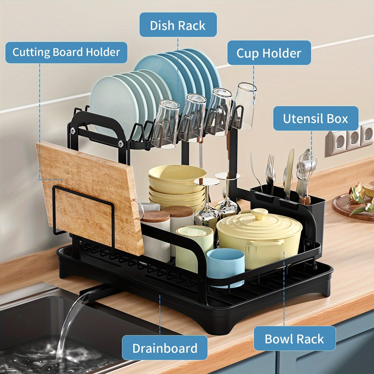 Dish Drying Rack For Kitchen Counter Over The Sink