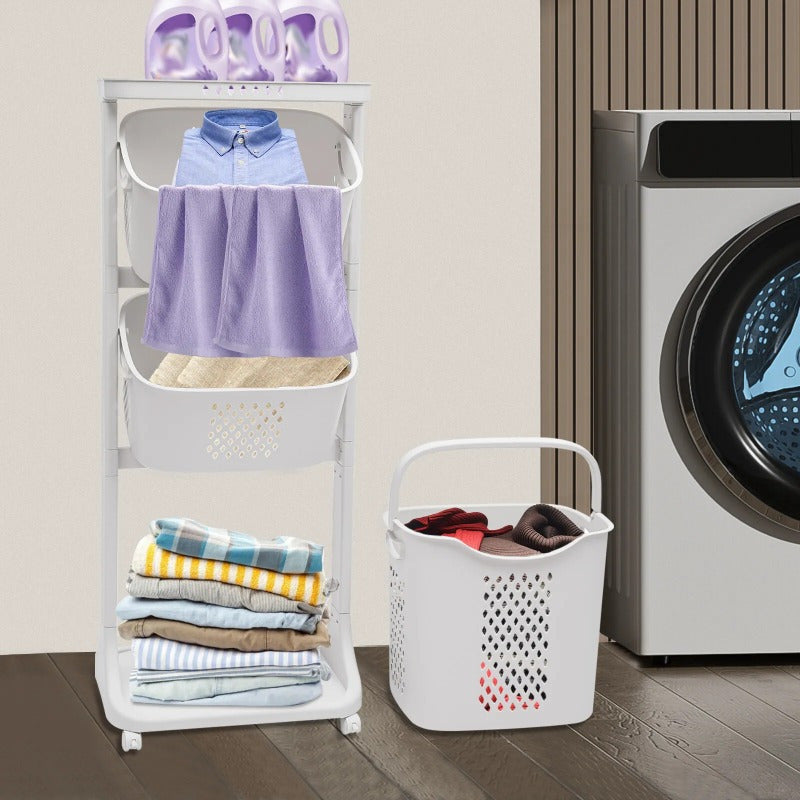 3-Tier Rolling Laundry Hamper