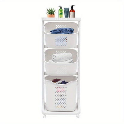 3-Tier Rolling Laundry Hamper