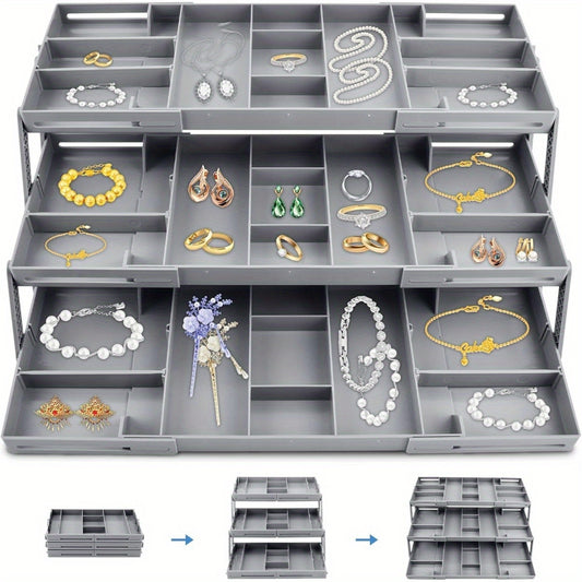 3-Tier Expandable Plastic Drawer Organizer