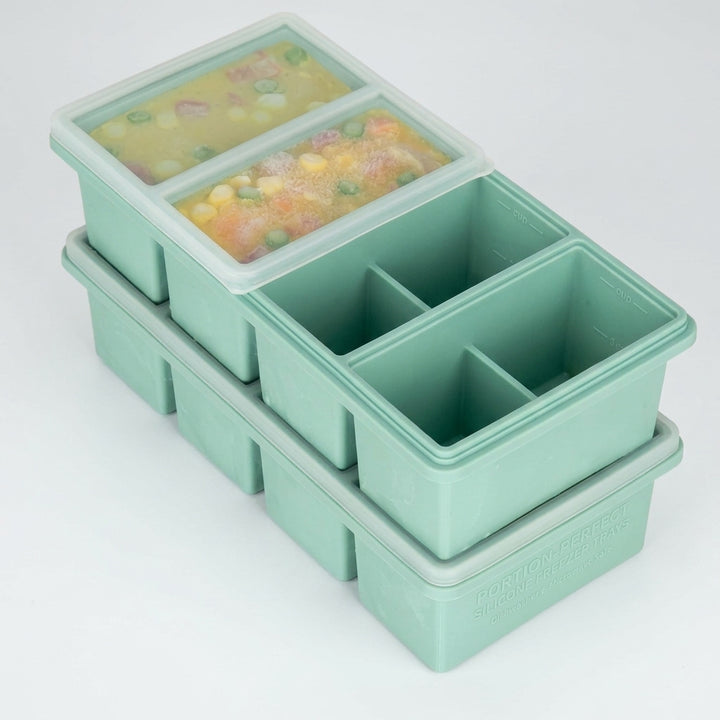 Portion-Perfect Silicone Freezer Trays with Lids