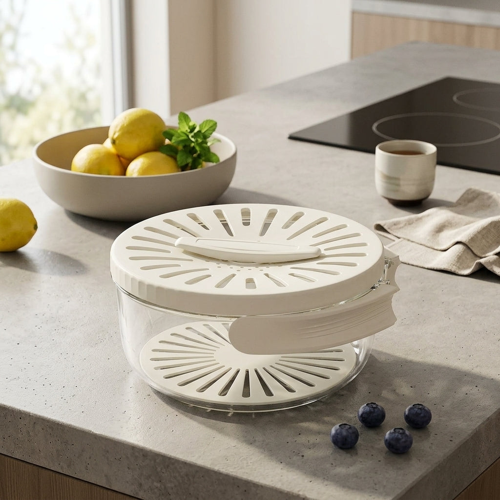 Foldable Drain & Storage Basket with Lid