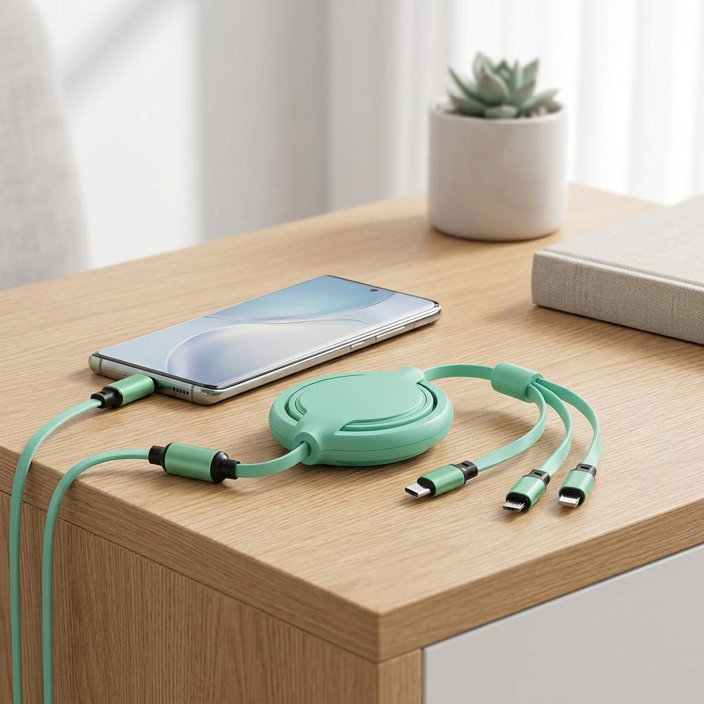 3-in-1 Retractable Universal Charger, sleek
