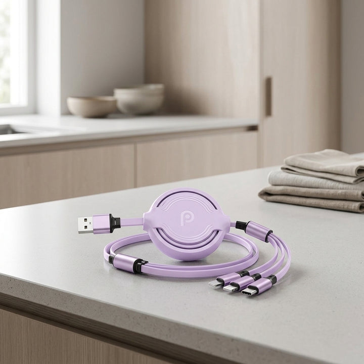 3-in-1 Ret retractable Universal Charger, sleek