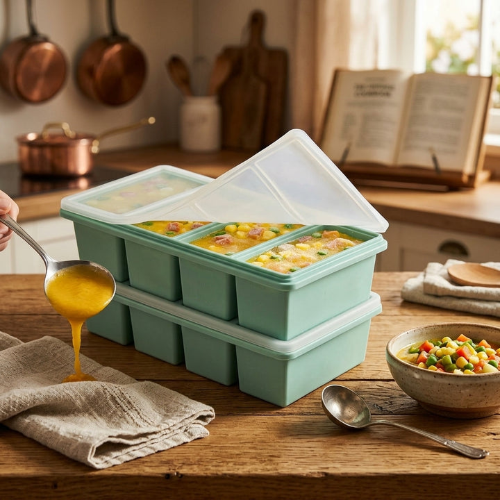 Portion-Perfect Silicone Freezer Trays with L