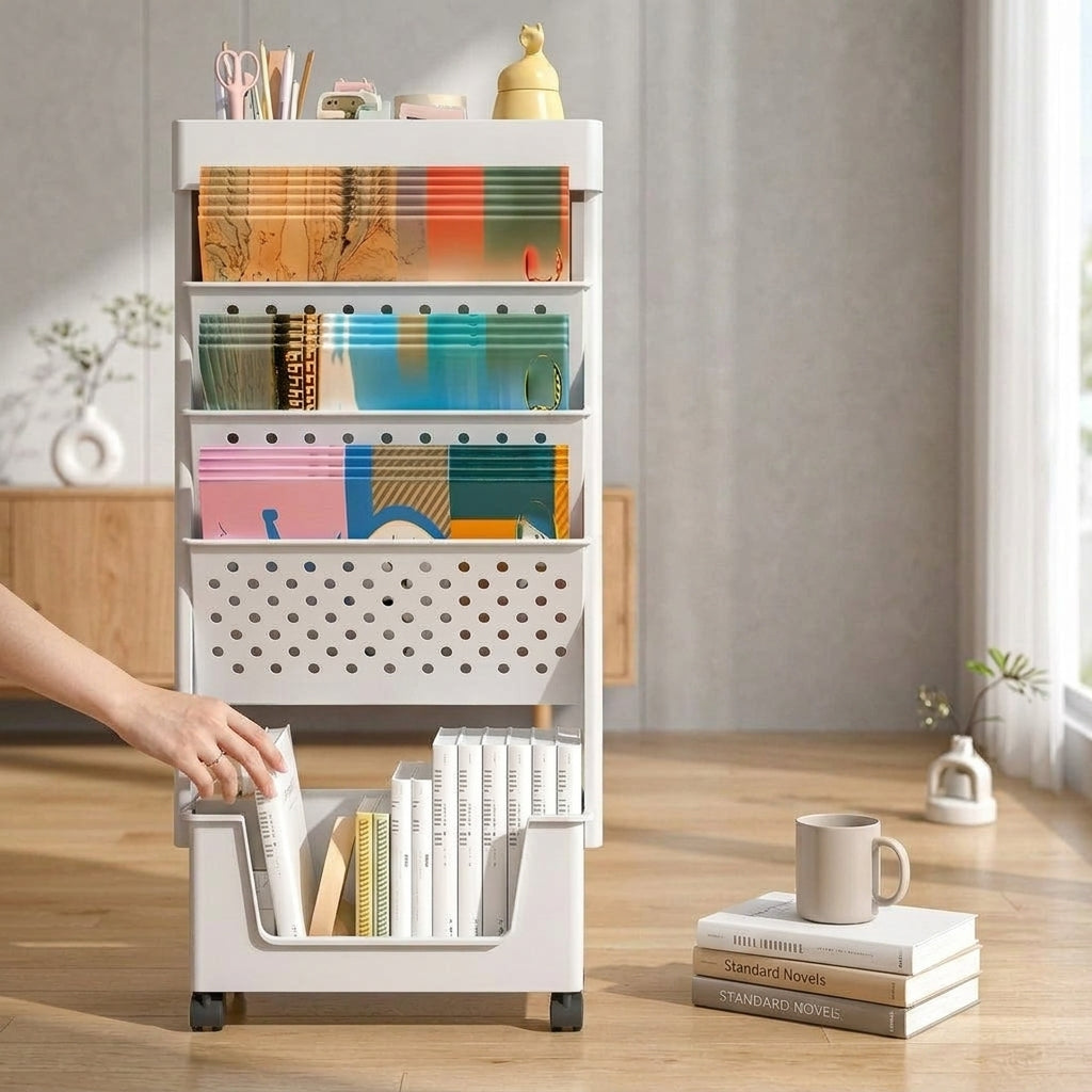 5-Tier Mobile Rack in modern home interior,