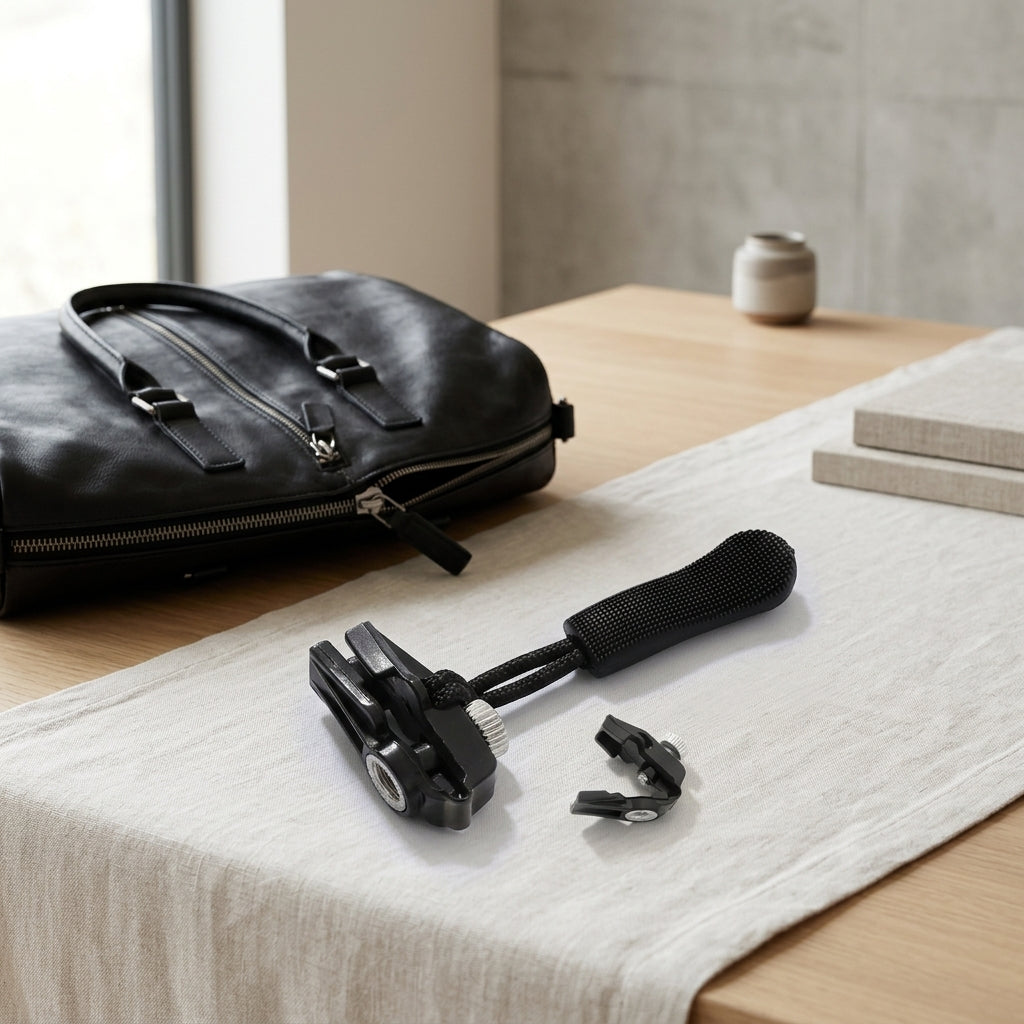 Instant Zipper Fix Kit: black tool with textured handle