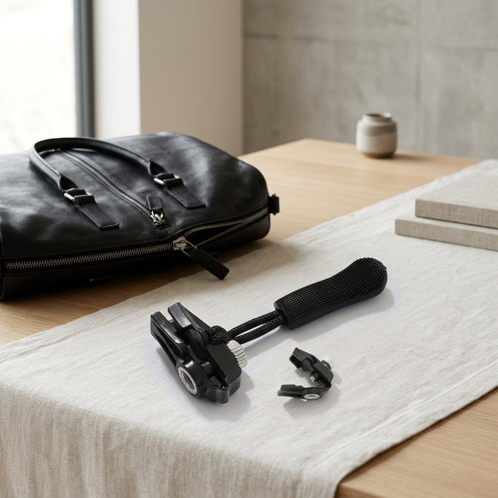 Instant Zipper Fix Kit: black tool with textured handle