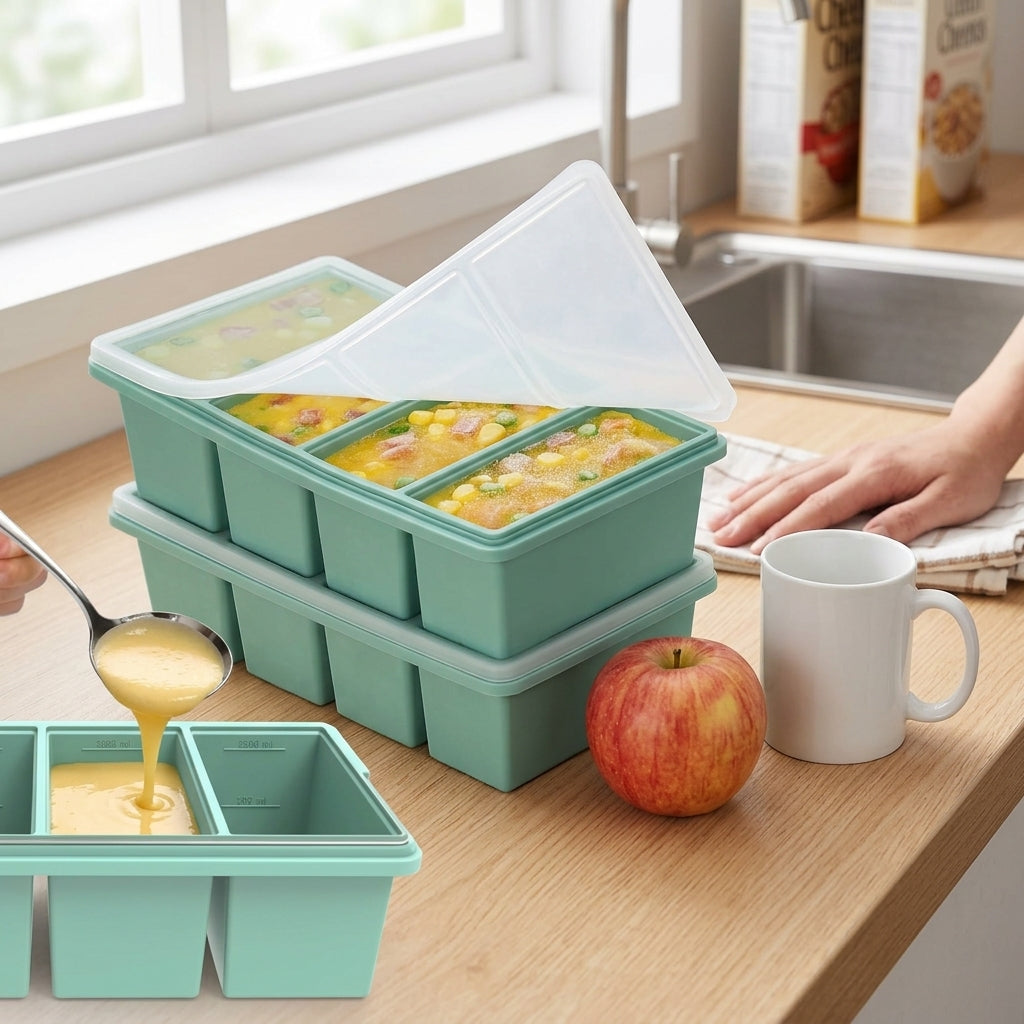 Portion-Perfect Silicone Freezer Trays with L