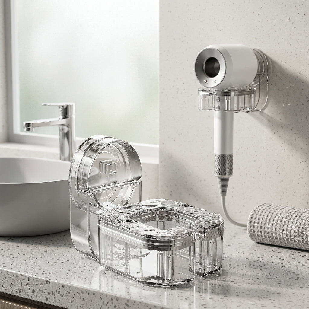 Drill-Free Hair Dryer Holder: Sleek,