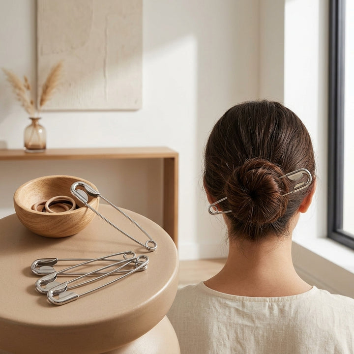 Safety Pin Hair Stick for secure, stylish updos,