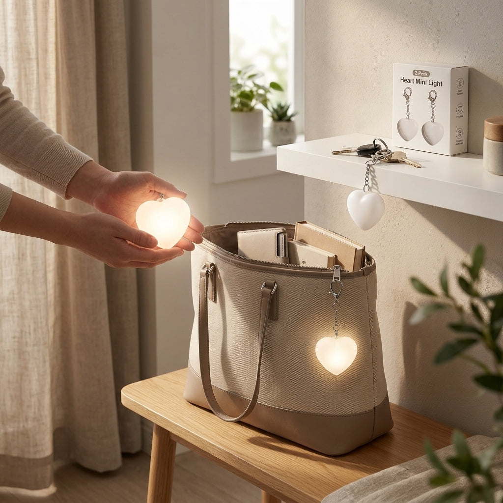 2-Pack Heart Mini Light in modern home, portable