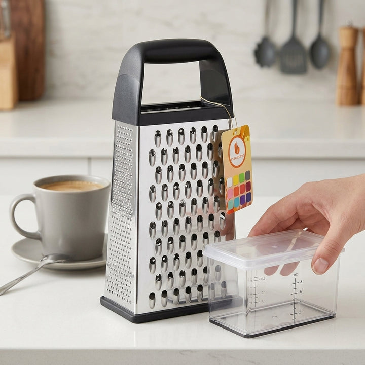 Effortless Stainless Steel Box Grater with