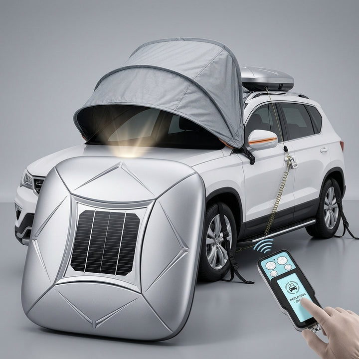 Smart Automatic Car Cover with Solar-Powered Protection, sleek
