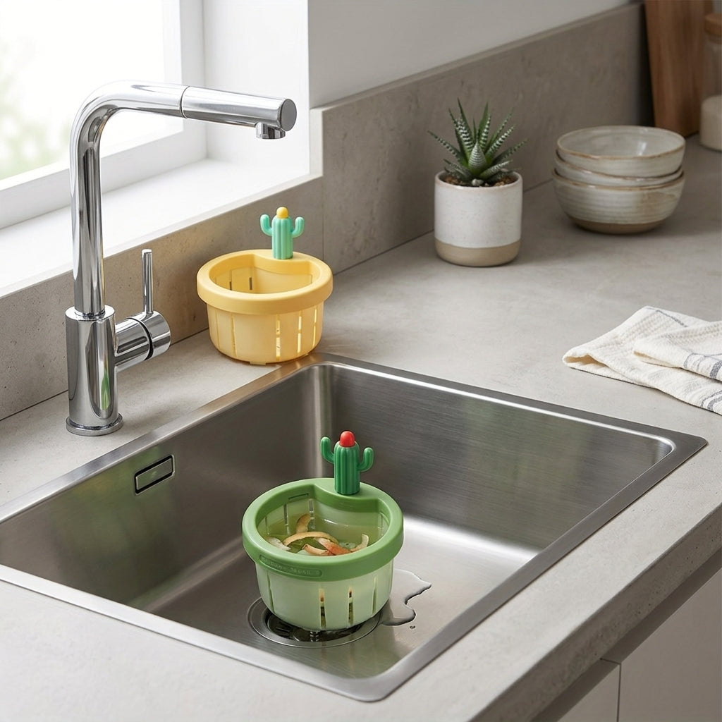 Modern kitchen interior featuring 2-pack cactus sink drain