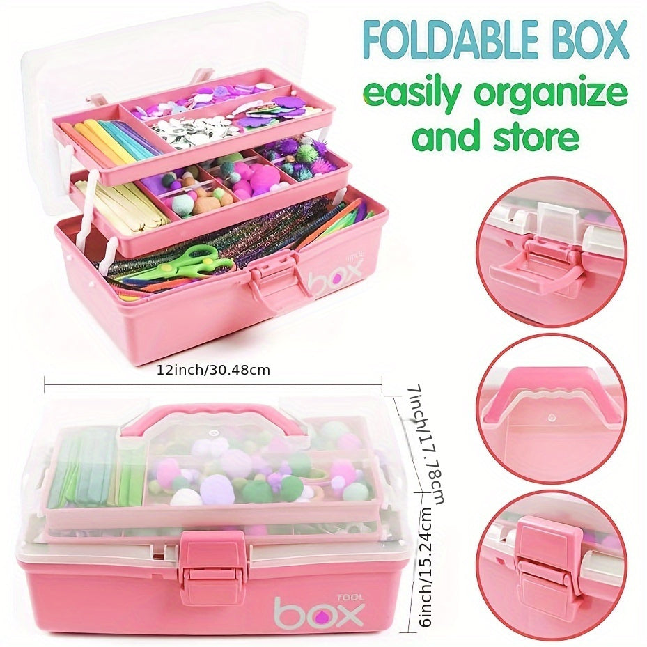 1pc Plastic 3-layer Storage Box