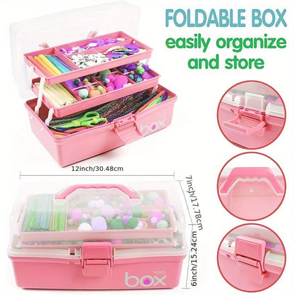 1pc Plastic 3-layer Storage Box