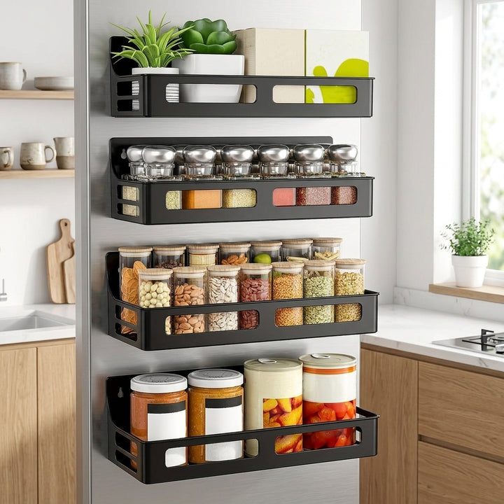 Magnetic Spice Rack in a modern kitchen, instantly organizing spices