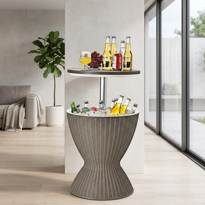 3-in-1 Patio Cooler Table: adjustable ice