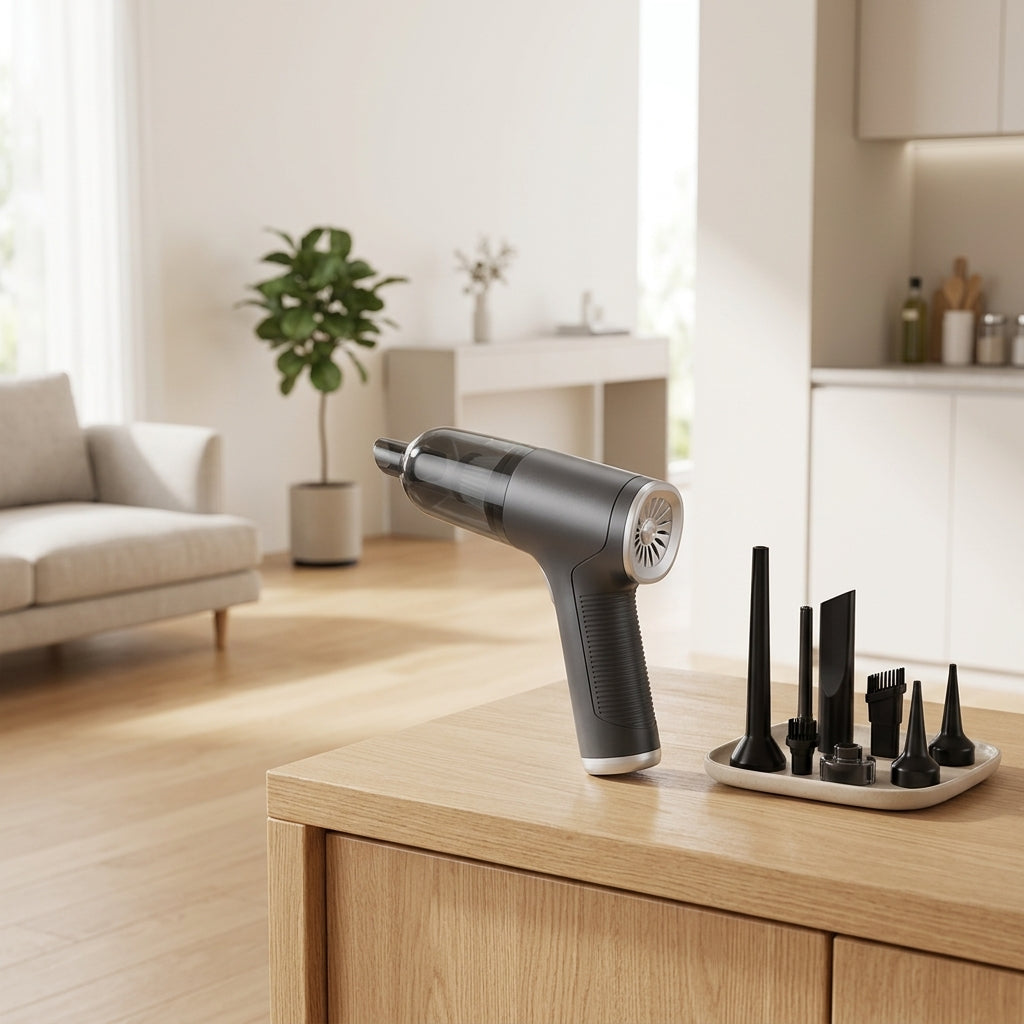 Homeswave Cordless Car Vacuum: dark gray handheld