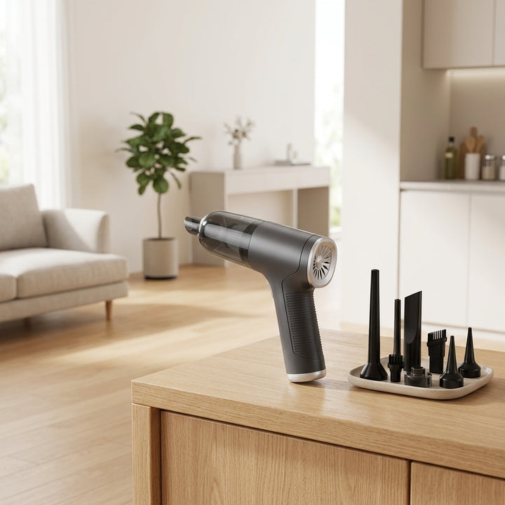 Homeswave Cordless Car Vacuum: dark gray handheld