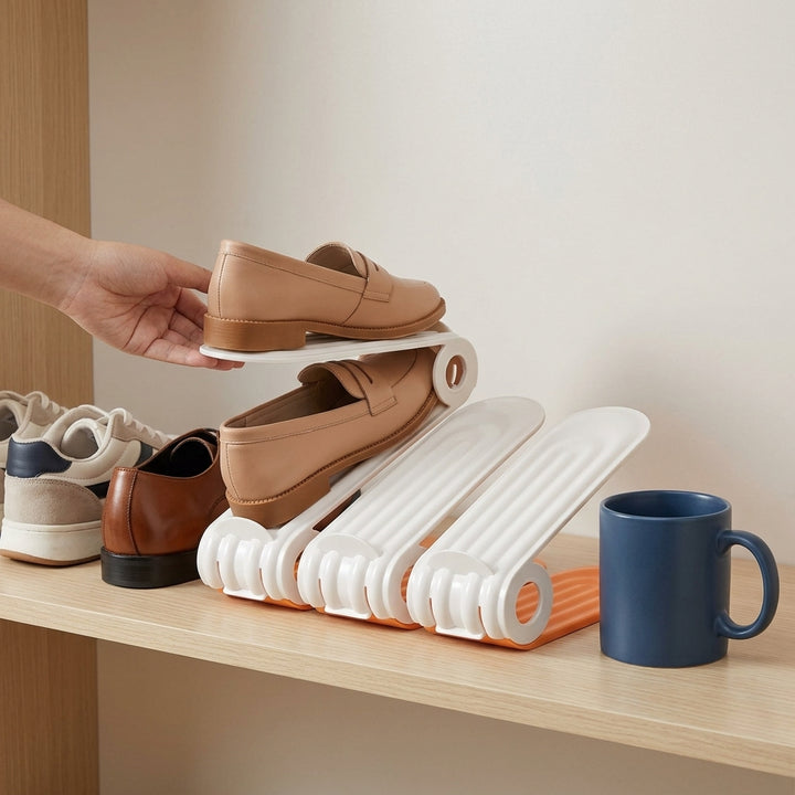 Shoe Slot Organizer 4-Pack neatly