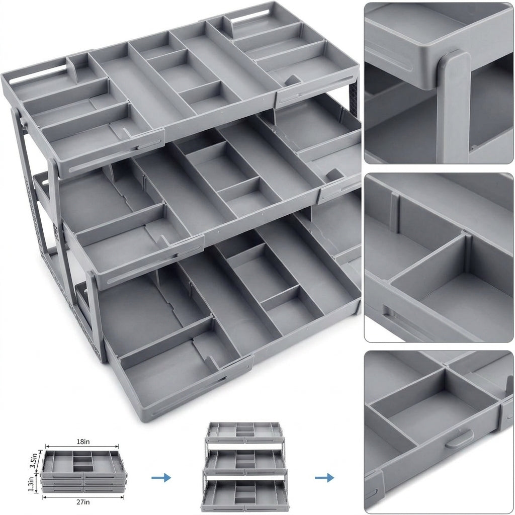 Transform Drawers: Expandable 3-Tier Organizer