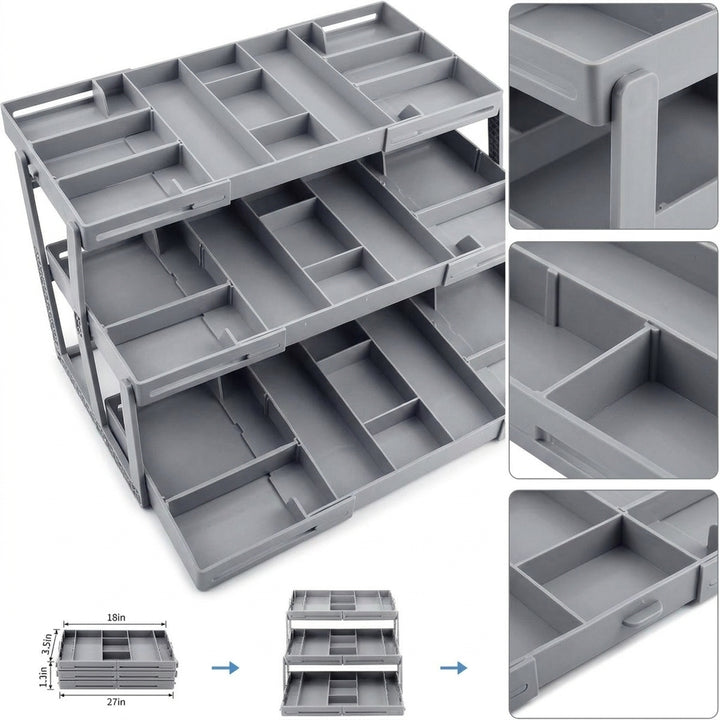 Transform Drawers: Expandable 3-Tier Organizer