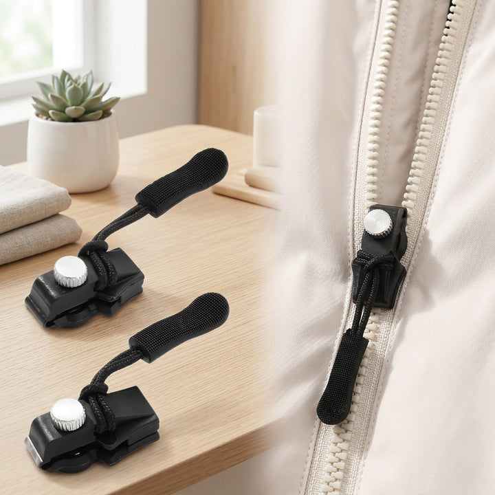 Instant Zipper Fix Kit: Black sliders with