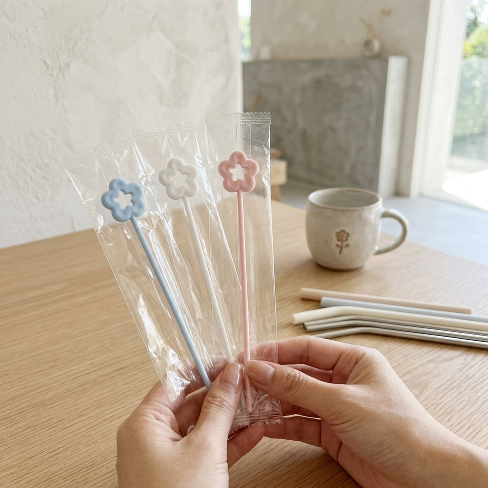 Sparkling Straw Brush for cleaning, shimmering in a