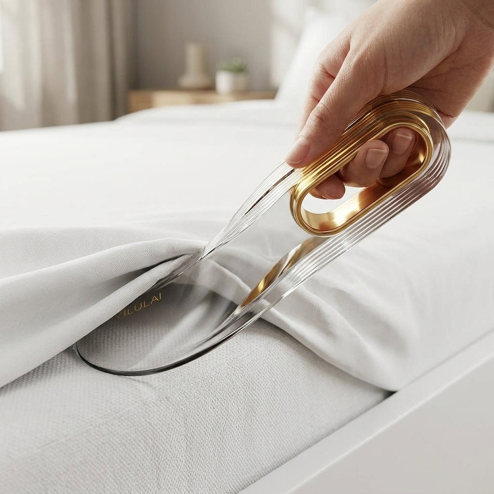 Effortless Bed Tucker securing sheets in a modern bedroom