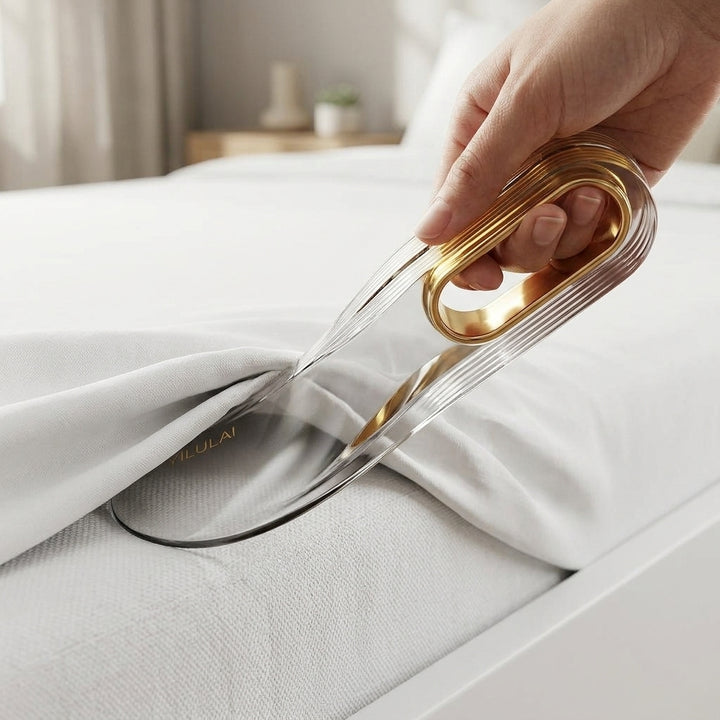 Effortless Bed Tucker securing sheets in a modern bedroom