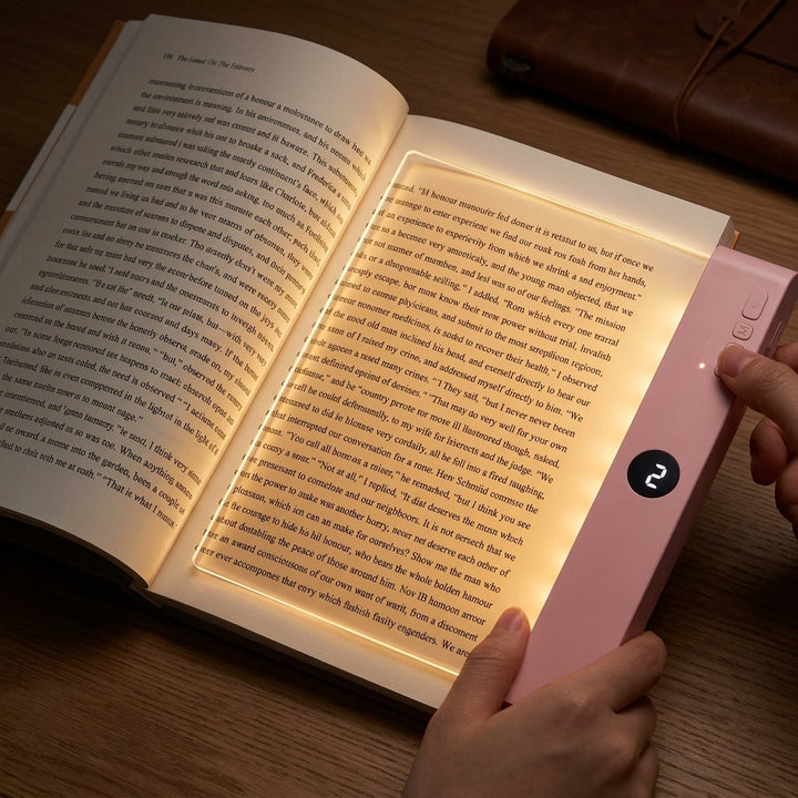 Lumalit Flat Book Light in modern home.