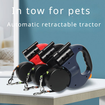 1pc 2-in-1 Dual Head Retractable Dog Leash