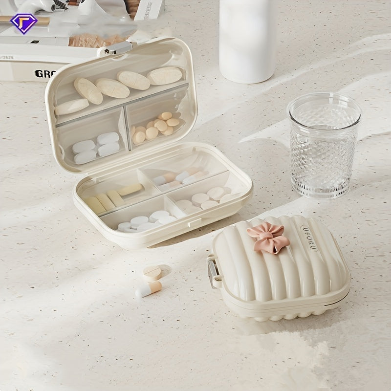 1pc 7-grids Weekly Pill Box With Lids